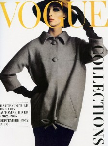 Wilhelmina in Yves Saint Laurent, Paris Vogue, September 1962, cover by Irving Penn